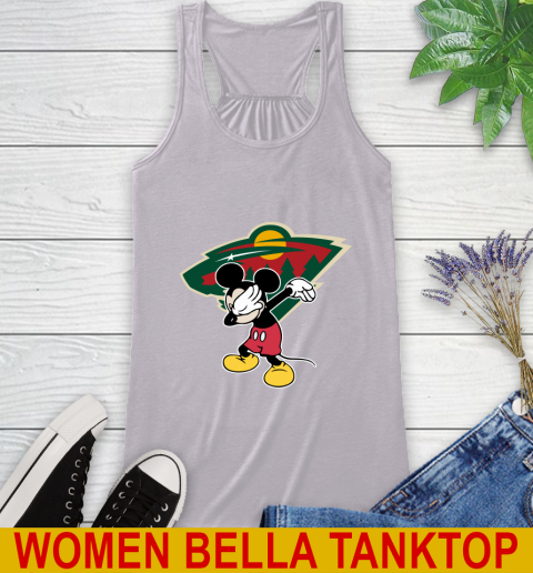 Minnesota Wild NHL Hockey Dabbing Mickey Disney Sports Racerback Tank 5