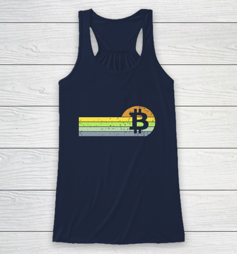Bitcoin BTC Vintage Sunset Crypto Cryptocurrency Blockchain Racerback Tank 8