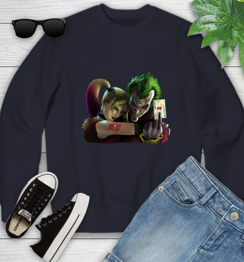 Tampa Bay Buccaneers NFL Football Joker Harley Quinn Suicide Squad Youth Sweatshirt 3