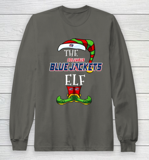 Columbus Blue Jackets Christmas ELF Funny NHL Long Sleeve T-Shirt 5