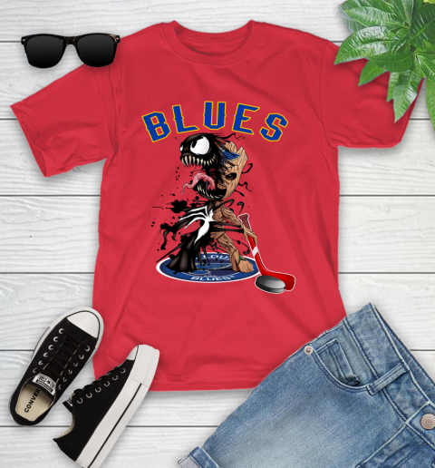 NHL St.Louis Blues Hockey Venom Groot Guardians Of The Galaxy Youth T-Shirt 10