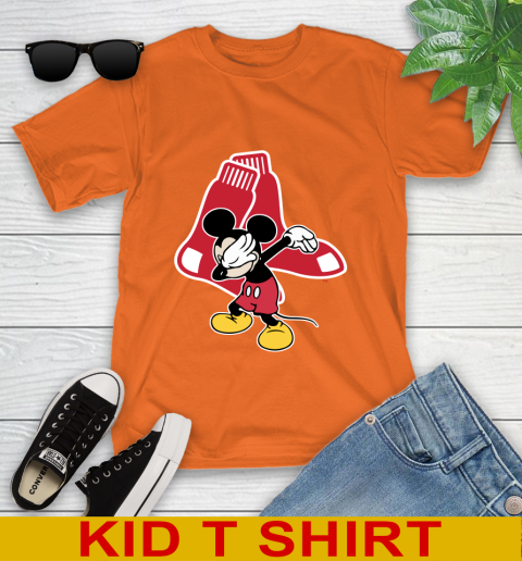 Boston Red Sox MLB Baseball Dabbing Mickey Disney Sports Youth T-Shirt 7