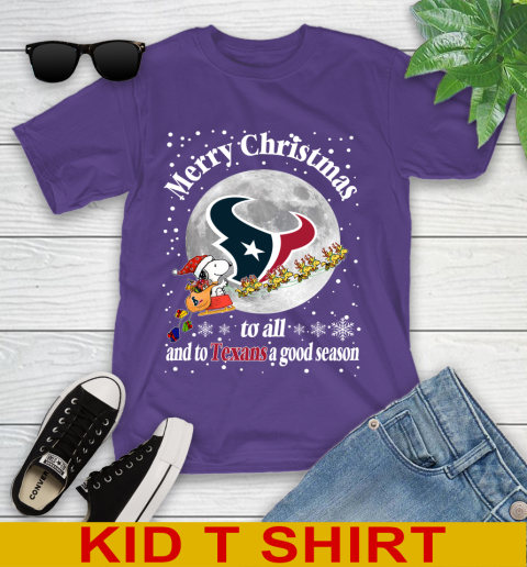 Houston Texans Merry Christmas To All And To Texans A Good Season NFL Football Sports Youth T-Shirt 3