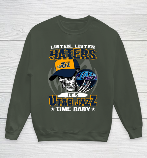 Listen Haters It is JAZZ Time Baby NBA Youth Sweatshirt 8