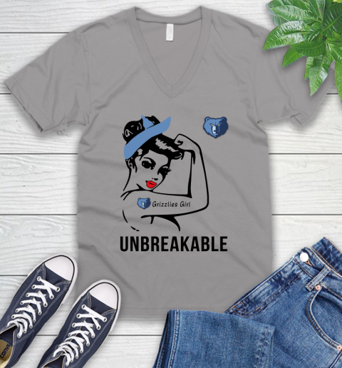 NBA Memphis Grizzlies Girl Unbreakable Basketball Sports V-Neck T-Shirt 2