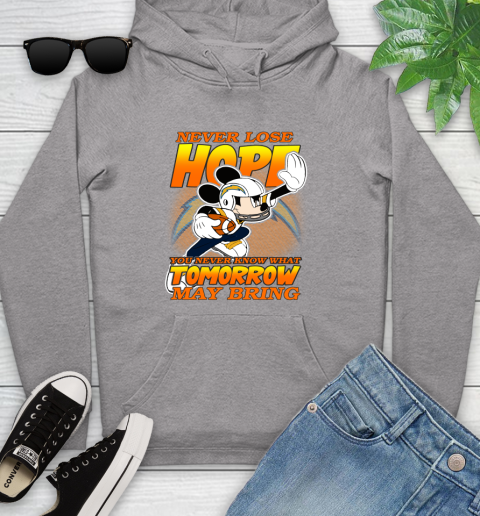 Los Angeles Chargers NFL Football Mickey Disney Never Lose Hope Youth Hoodie 6