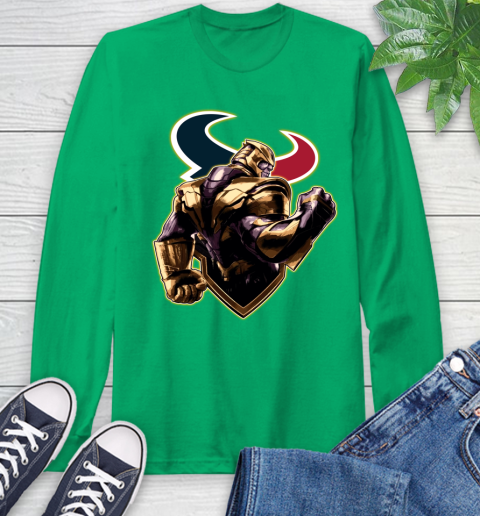 NFL Thanos Avengers Endgame Football Sports Houston Texans Long Sleeve T-Shirt 7