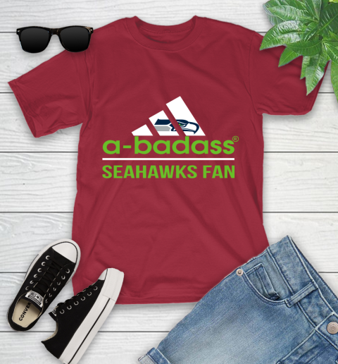 Seattle Seahawks NFL Football A Badass Adidas Adoring Fan Sports Youth T-Shirt 14