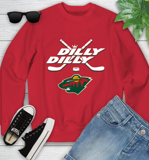 NHL Minnesota Wild Dilly Dilly Hockey Sports Youth Sweatshirt 9