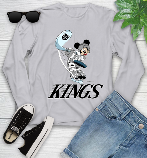 NHL Hockey Los Angeles Kings Cheerful Mickey Mouse Shirt Youth Long Sleeve 5