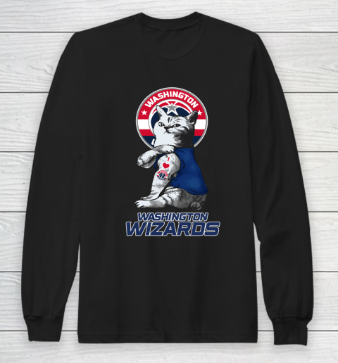 NBA Basketball My Cat Loves Washington Wizards Long Sleeve T-Shirt