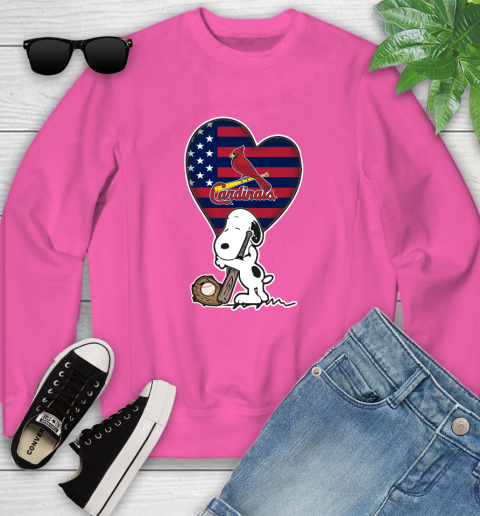 St.Louis Cardinals MLB Baseball The Peanuts Movie Adorable Snoopy Youth Sweatshirt 7