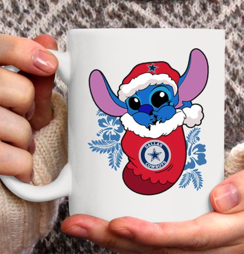 Dallas Cowboys Christmas Stitch In The Sock Funny Disney NFL Ceramic Mug 11oz 4