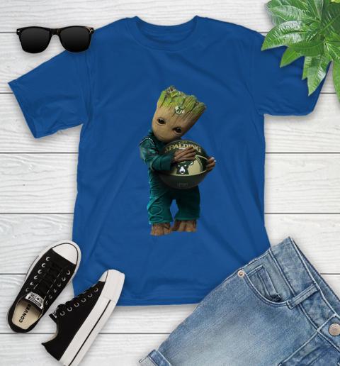NBA Groot Guardians Of The Galaxy Basketball Sports Milwaukee Bucks Youth T-Shirt 9