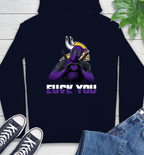 NHL Minnesota Vikings Deadpool Love You Fuck You Football Sports Hoodie 3