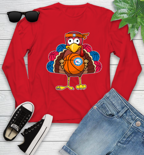 Philadelphia 76ers Turkey thanksgiving day Youth Long Sleeve 11