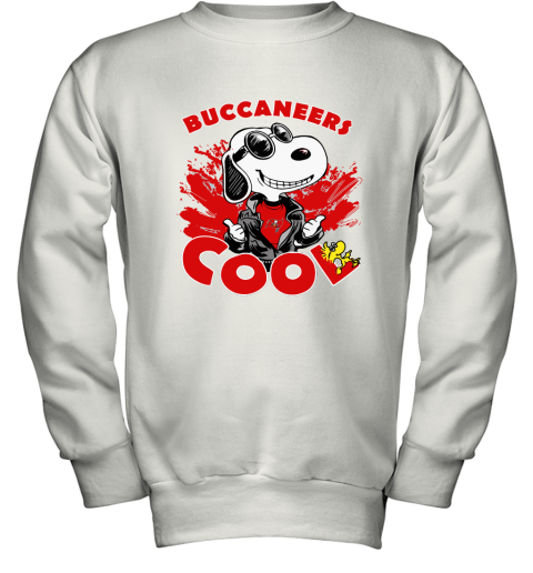 nlj0 tampa bay buccaneers snoopy joe cool were awesome shirt youth sweatshirt 47 front white