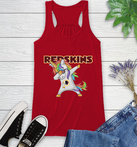 Washington Redskins NFL Football Funny Unicorn Dabbing Sports Racerback Tank 6