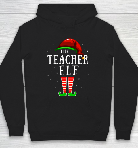 Teacher Elf Matching Family Group Christmas Party Pajama Hoodie