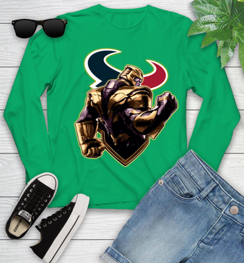NFL Thanos Avengers Endgame Football Sports Houston Texans Youth Long Sleeve - Image 7