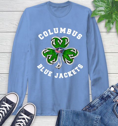 NHL Columbus Blue Jackets Three Leaf Clover St Patrick's Day Hockey Sports Long Sleeve T-Shirt NHL Columbus Blue Jackets Three Leaf Clover St Patrick's Day Hockey Sports Long Sleeve T-Shirt 12
