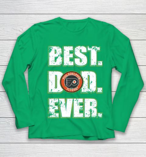 NHL Philadelphia Flyers Hockey Best Dad Ever Family Shirt Youth Long Sleeve - Image 5