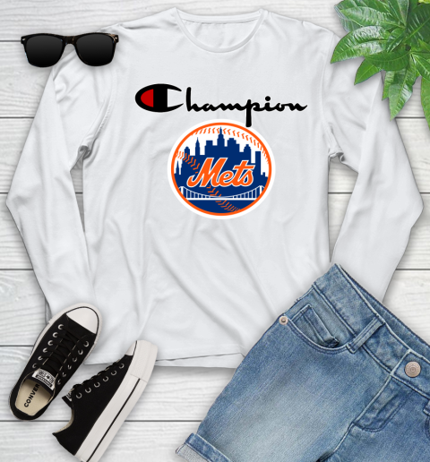 MLB Baseball New York Mets Champion Shirt Youth Long Sleeve