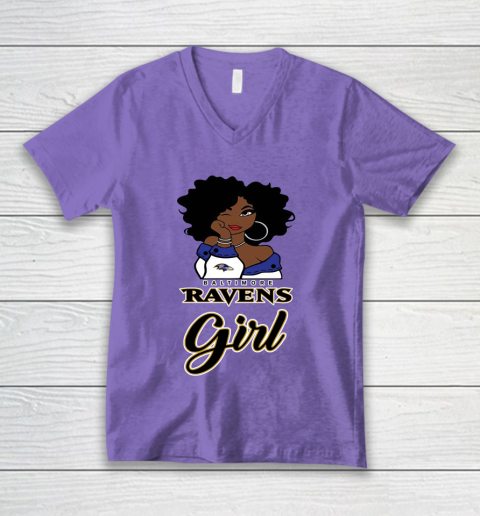 Baltimore Ravens Girl NFL V-Neck T-Shirt 9