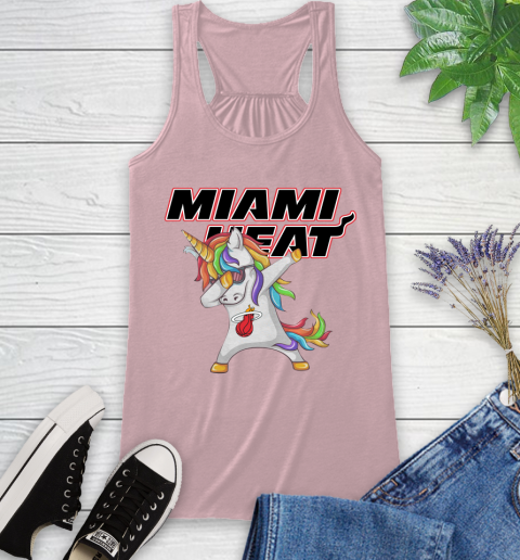 Miami Heat NBA Basketball Funny Unicorn Dabbing Sports Racerback Tank 11