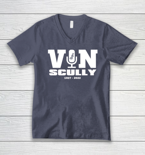 Vin Scully Microphone 1927 2022 V-Neck T-Shirt 6