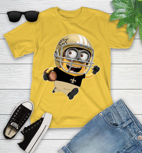 NFL New Orleans Saints Minions Disney Football Sports Youth T-Shirt 8