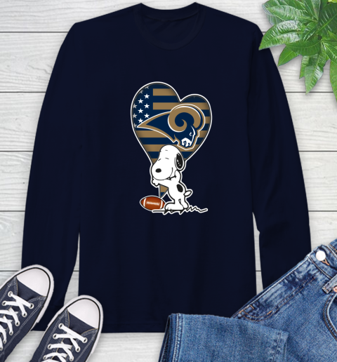 Los Angeles Rams NFL Football The Peanuts Movie Adorable Snoopy Long Sleeve T-Shirt 4
