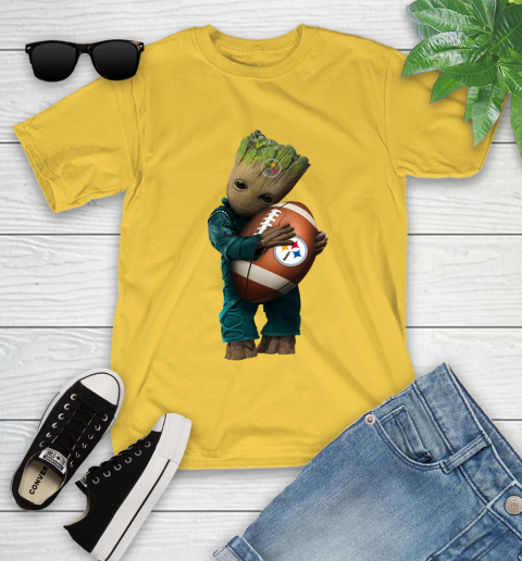 NFL Groot Guardians Of The Galaxy Football Sports Pittsburgh Steelers Youth T-Shirt 8