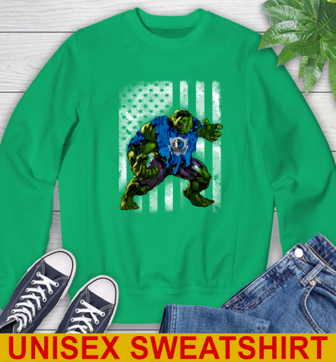 Dallas Mavericks Hulk Marvel Avengers NBA Basketball American Flag Sweatshirt 8
