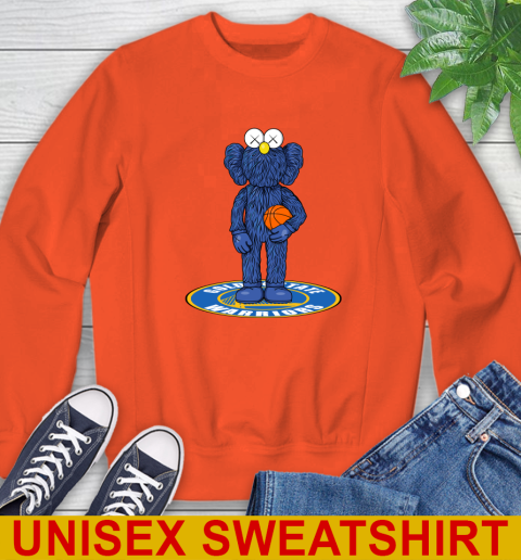 NBA Basketball Golden State Warriors Kaws Bff Blue Figure Shirt Sweatshirt 4