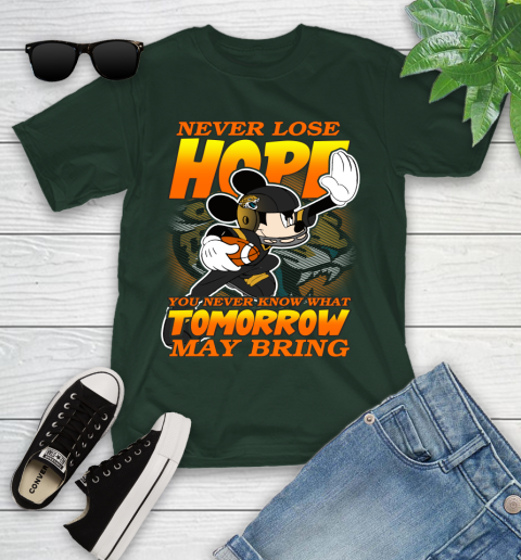 Jacksonville Jaguars NFL Football Mickey Disney Never Lose Hope Youth T-Shirt 5