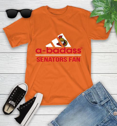 NHL A Badass Ottawa Senators Fan Adidas Hockey Sports Youth T-Shirt 9