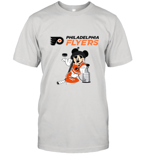Mickey Philadelphia Flyers With The Stanley Cup Hockey NHL Unisex Jersey Tee