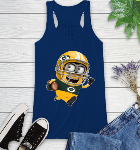 NFL Green Bay Packers Minions Disney Football Sports Racerback Tank 9
