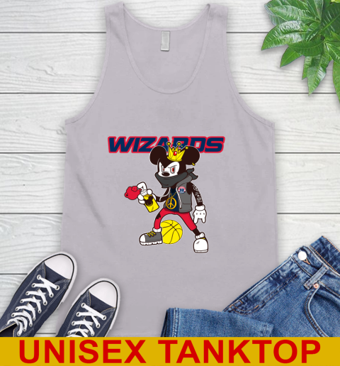Washington Wizards NBA Basketball Mickey Peace Sign Sports Tank Top 4