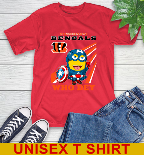 NFL Football Cincinnati Bengals Captain America Marvel Avengers Minion Shirt T-Shirt 12