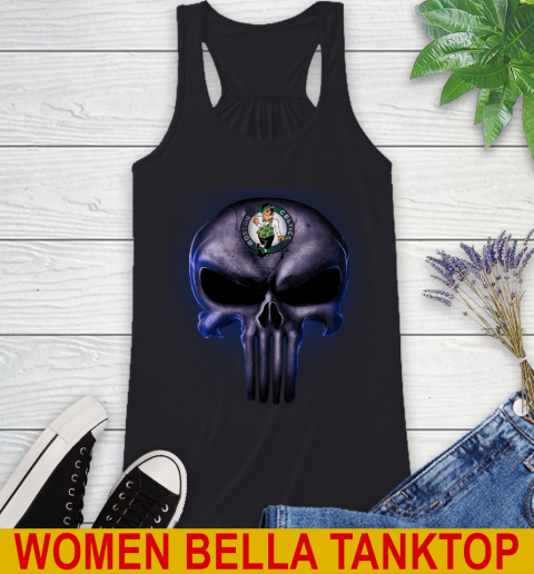 Boston Celtics NBA Basketball Punisher Skull Sports Racerback Tank