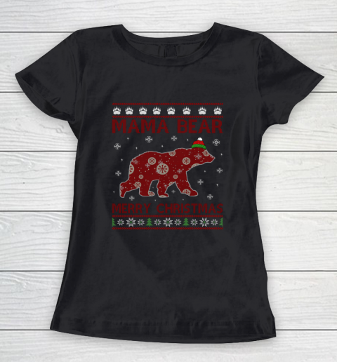 Mama Bear Bear Merry Christmas Matching Family Women's T-Shirt