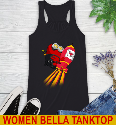 NFL Football Kansas City Chiefs Deadpool Minion Marvel Shirt Racerback Tank