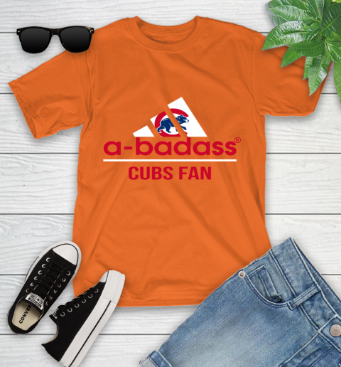 MLB A Badass Chicago Cubs Fan Adidas Baseball Sports Youth T-Shirt 9