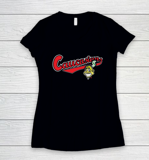 Cleveland Caucasians Bomani Jones Women's V-Neck T-Shirt