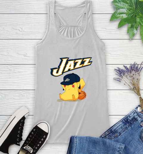 NBA Pikachu Basketball Sports Utah Jazz Racerback Tank