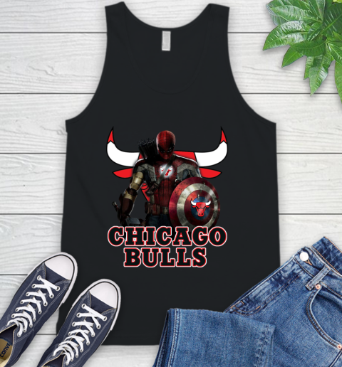 Chicago Bulls NBA Basketball Captain America Thor Spider Man Hawkeye Avengers Tank Top 2