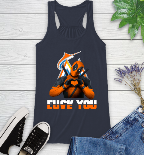 MLB Miami Marlins Deadpool Love You Fuck You Baseball Sports Racerback Tank 10