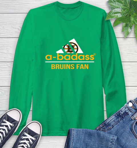 NHL A Badass Boston Bruins Fan Adidas Hockey Sports Long Sleeve T-Shirt 8